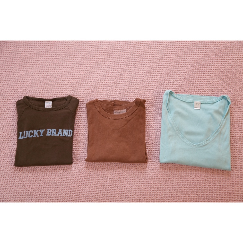 Bundle: Juniors Long sleeve knit tees shirts